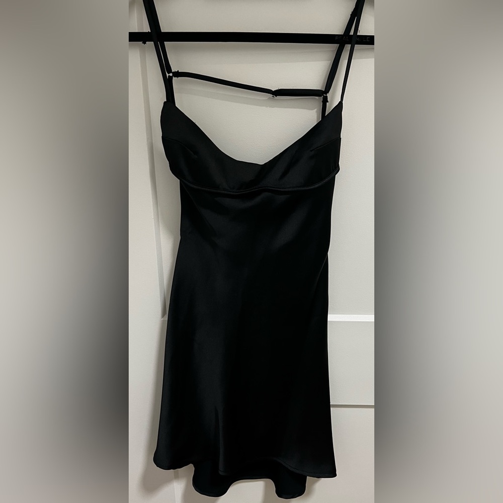 Zara Black Satin Slip Dress